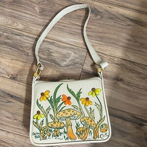 Vintage mushroom Cream Shoulder Bag 1960s